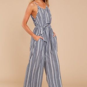 White Striped Jumpsuit